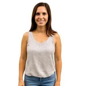 Hollister Lace Front Tank, Gray, Size S